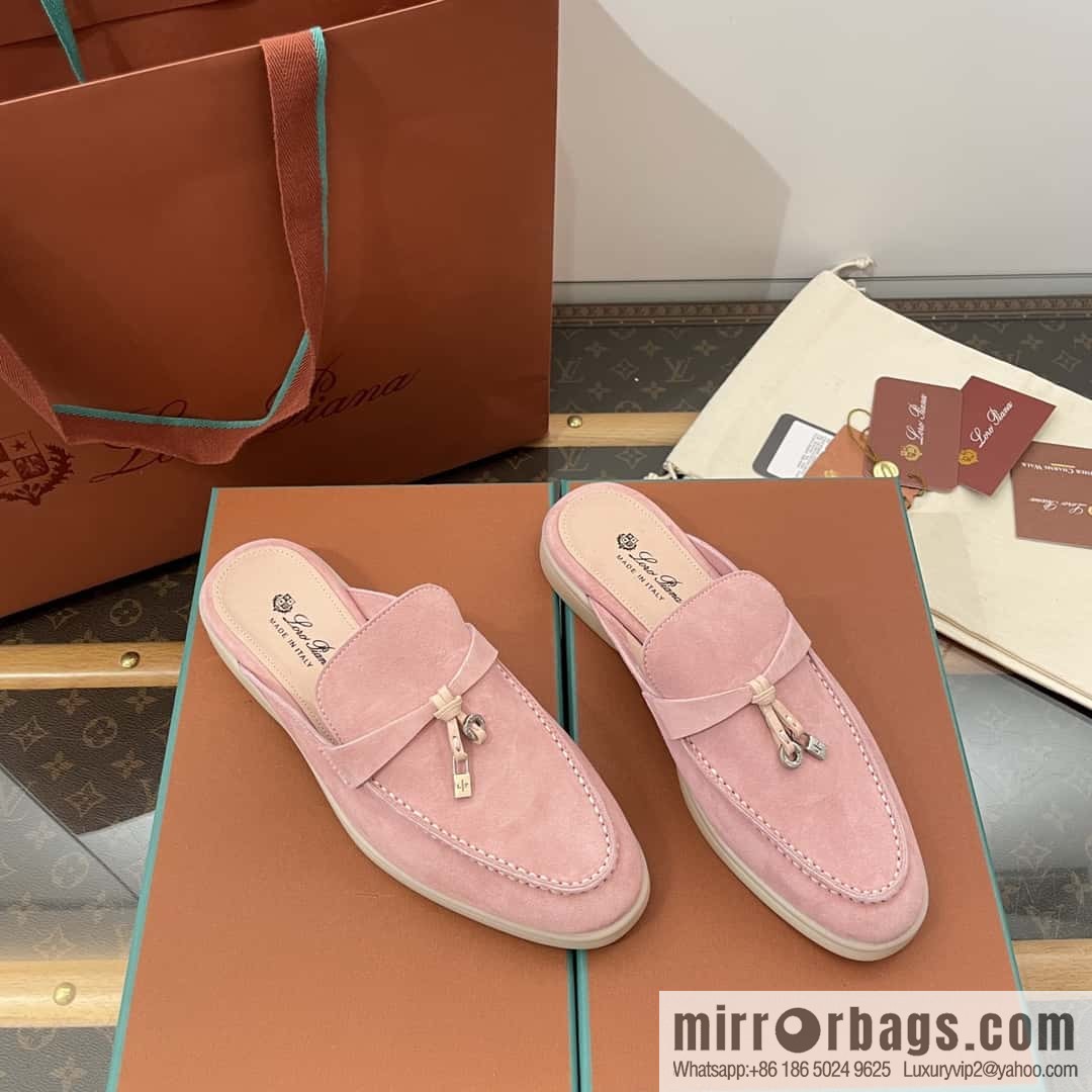 𝐋𝐨𝐫𝐨 𝐏𝐢𝐚𝐧𝐚|| one-pedal Muller half shoes, pink water color