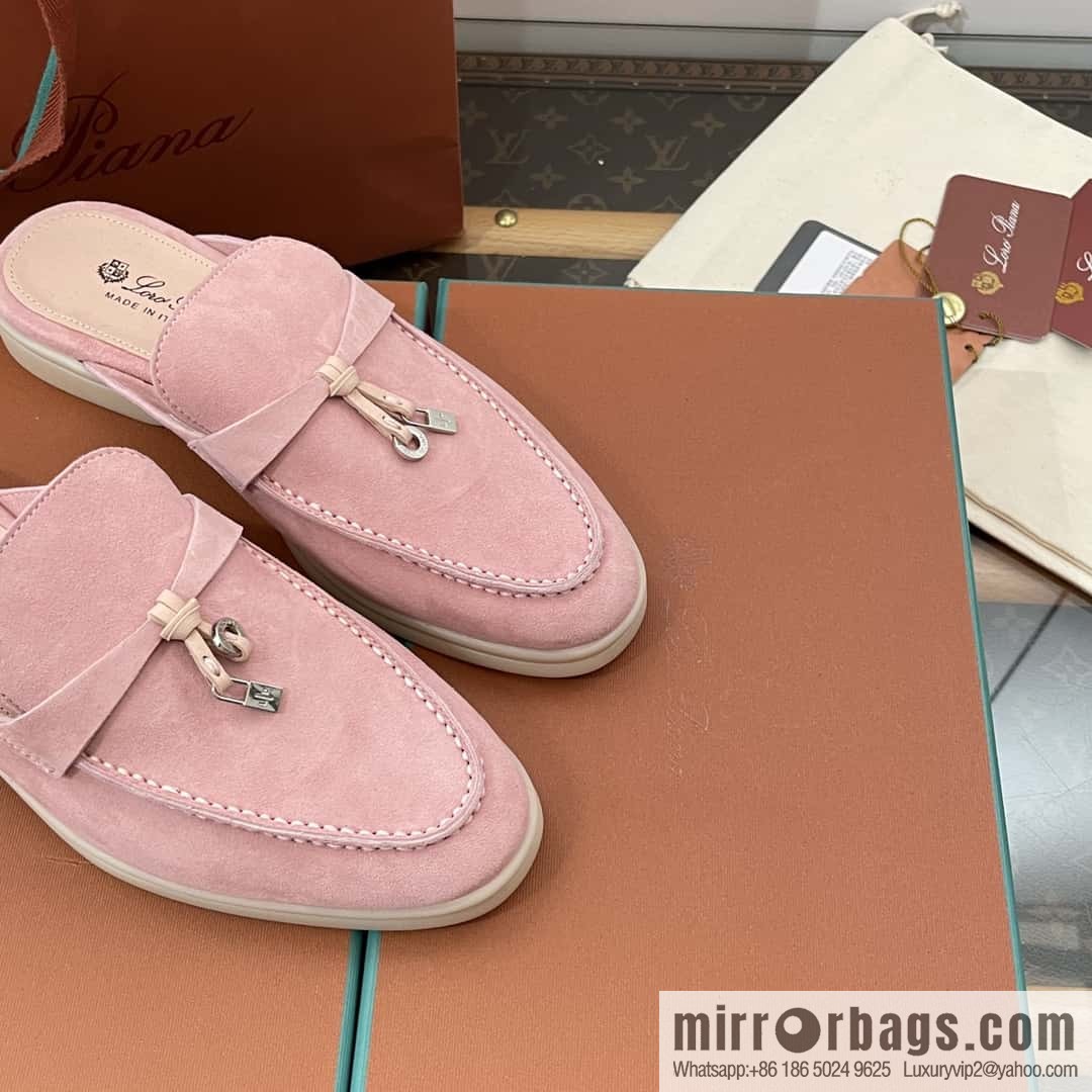 𝐋𝐨𝐫𝐨 𝐏𝐢𝐚𝐧𝐚|| one-pedal Muller half shoes, pink water color