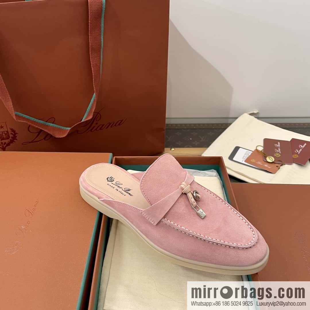 𝐋𝐨𝐫𝐨 𝐏𝐢𝐚𝐧𝐚|| one-pedal Muller half shoes, pink water color