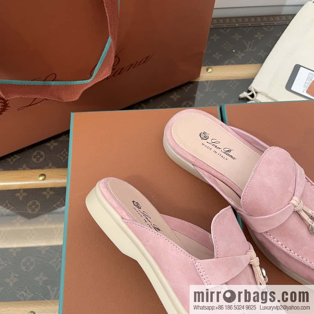 𝐋𝐨𝐫𝐨 𝐏𝐢𝐚𝐧𝐚|| one-pedal Muller half shoes, pink water color