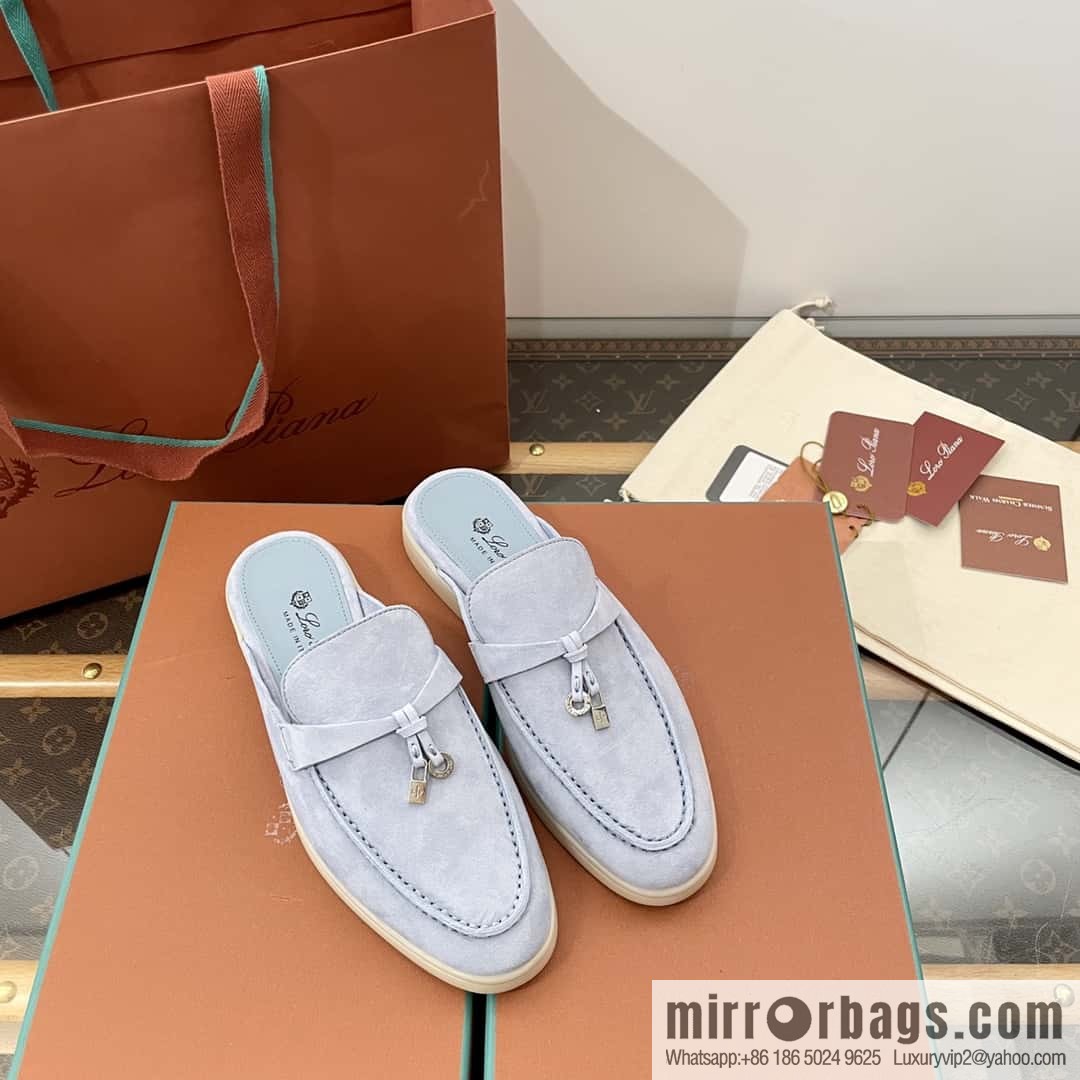 𝐋𝐨𝐫𝐨 𝐏𝐢𝐚𝐧𝐚|| pedal muller half shoes, haze blue