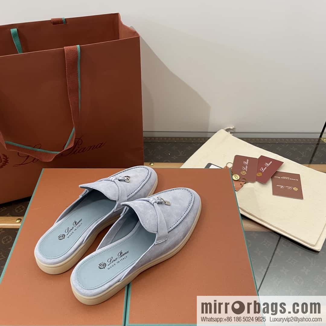 𝐋𝐨𝐫𝐨 𝐏𝐢𝐚𝐧𝐚|| pedal muller half shoes, haze blue
