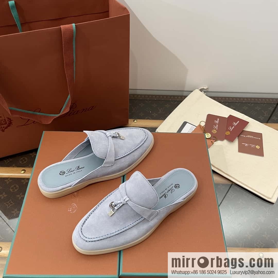 𝐋𝐨𝐫𝐨 𝐏𝐢𝐚𝐧𝐚|| pedal muller half shoes, haze blue