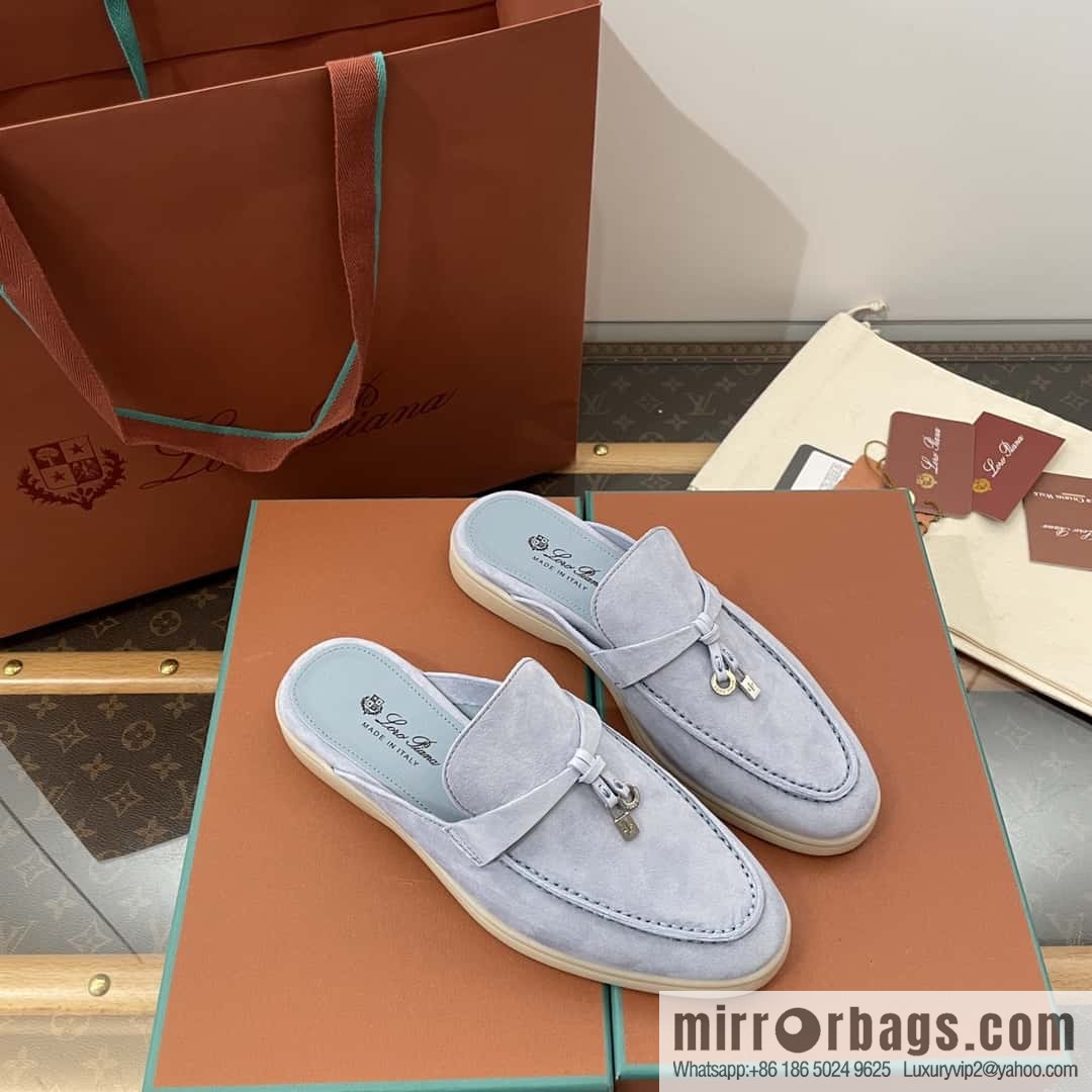 𝐋𝐨𝐫𝐨 𝐏𝐢𝐚𝐧𝐚|| pedal muller half shoes, haze blue