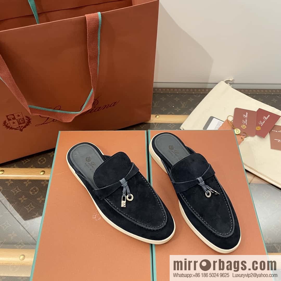 𝐋𝐨𝐫𝐨 𝐏𝐢𝐚𝐧𝐚|| Mueller half shoes, midnight blue