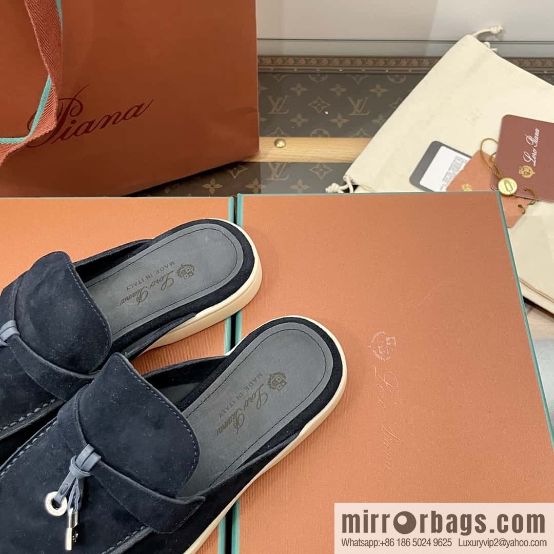 𝐋𝐨𝐫𝐨 𝐏𝐢𝐚𝐧𝐚|| Mueller half shoes, midnight blue