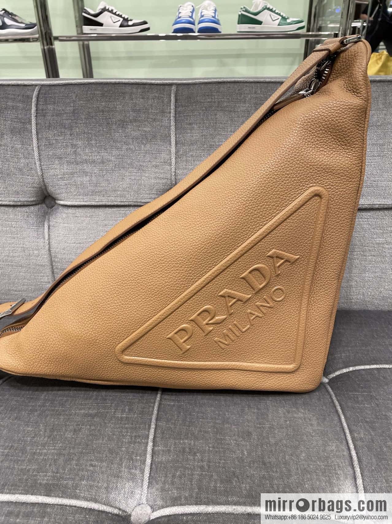 PRADA 👏 full leather big triangle bag 👏 2VY007 new color👍👍