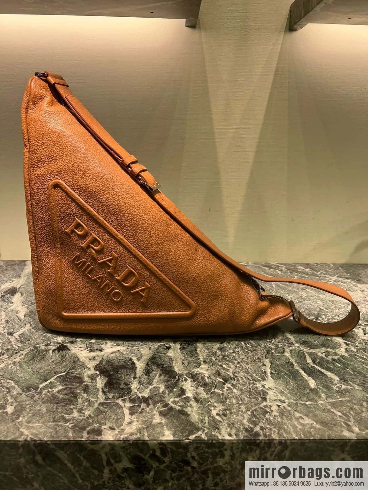 PRADA 👏 full leather big triangle bag 👏 2VY007 new color👍👍