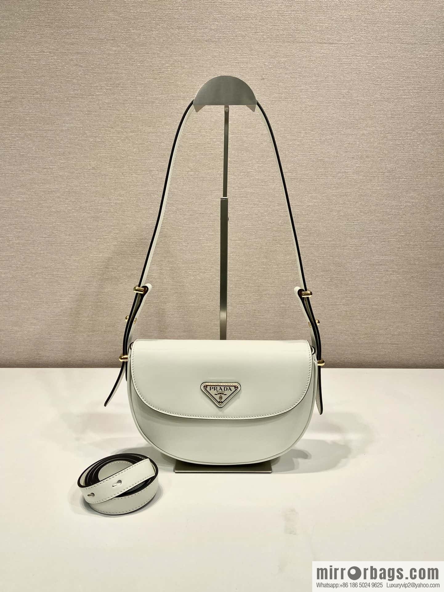 PRADA 🎉 new 🎉 1BD365 double shoulder strap 👏👏 white