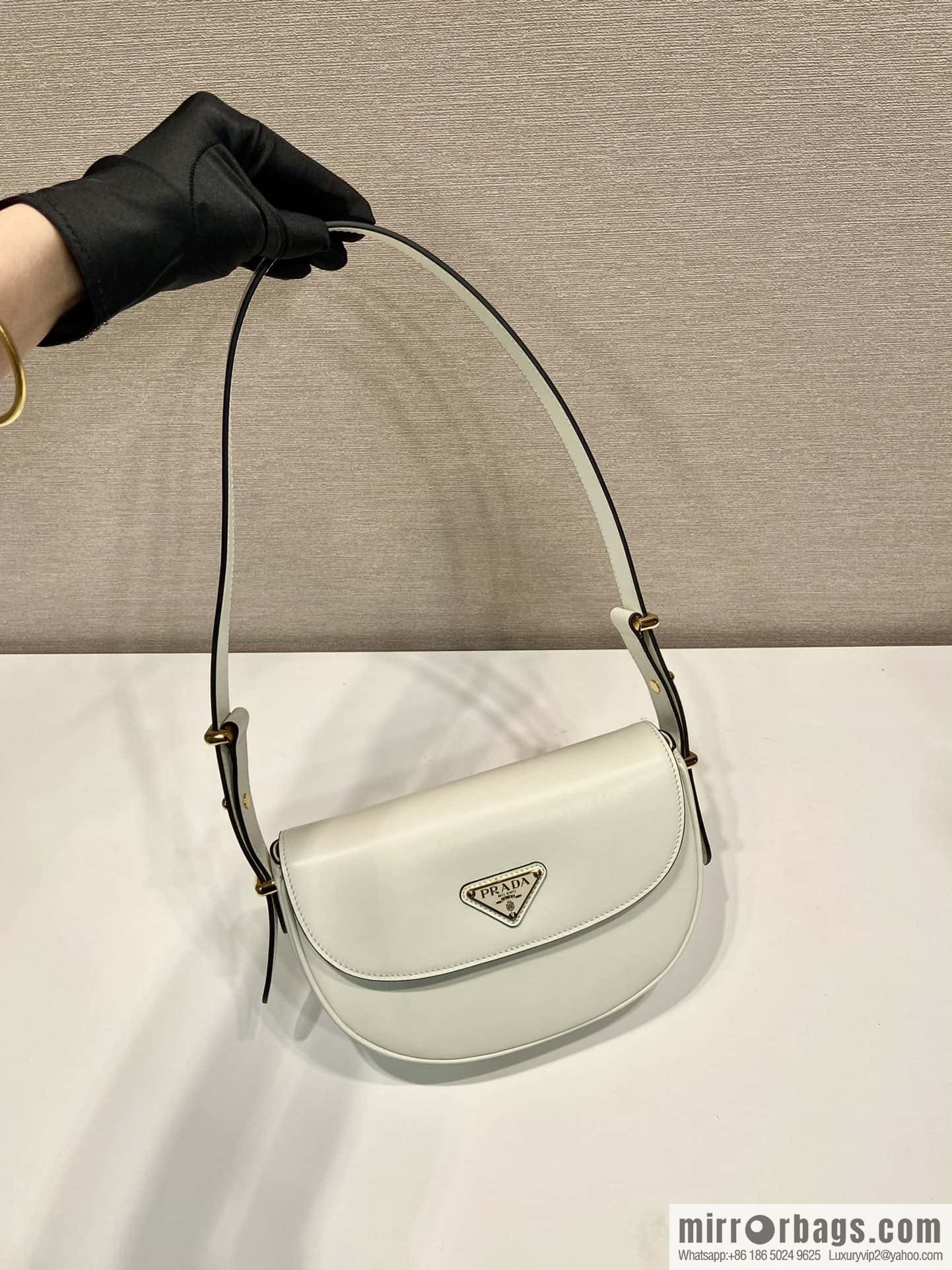 PRADA 🎉 new 🎉 1BD365 double shoulder strap 👏👏 white