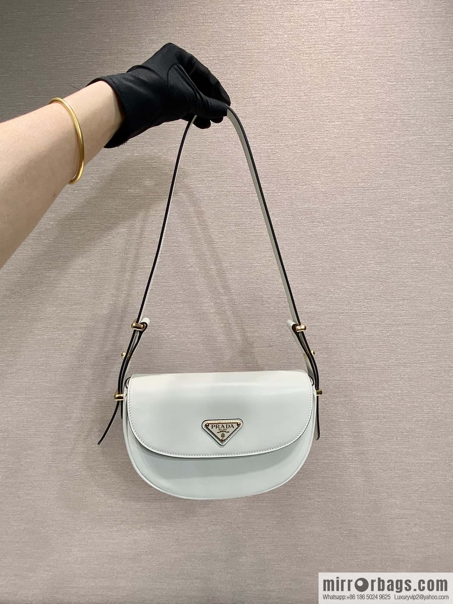 PRADA 🎉 new 🎉 1BD365 double shoulder strap 👏👏 white