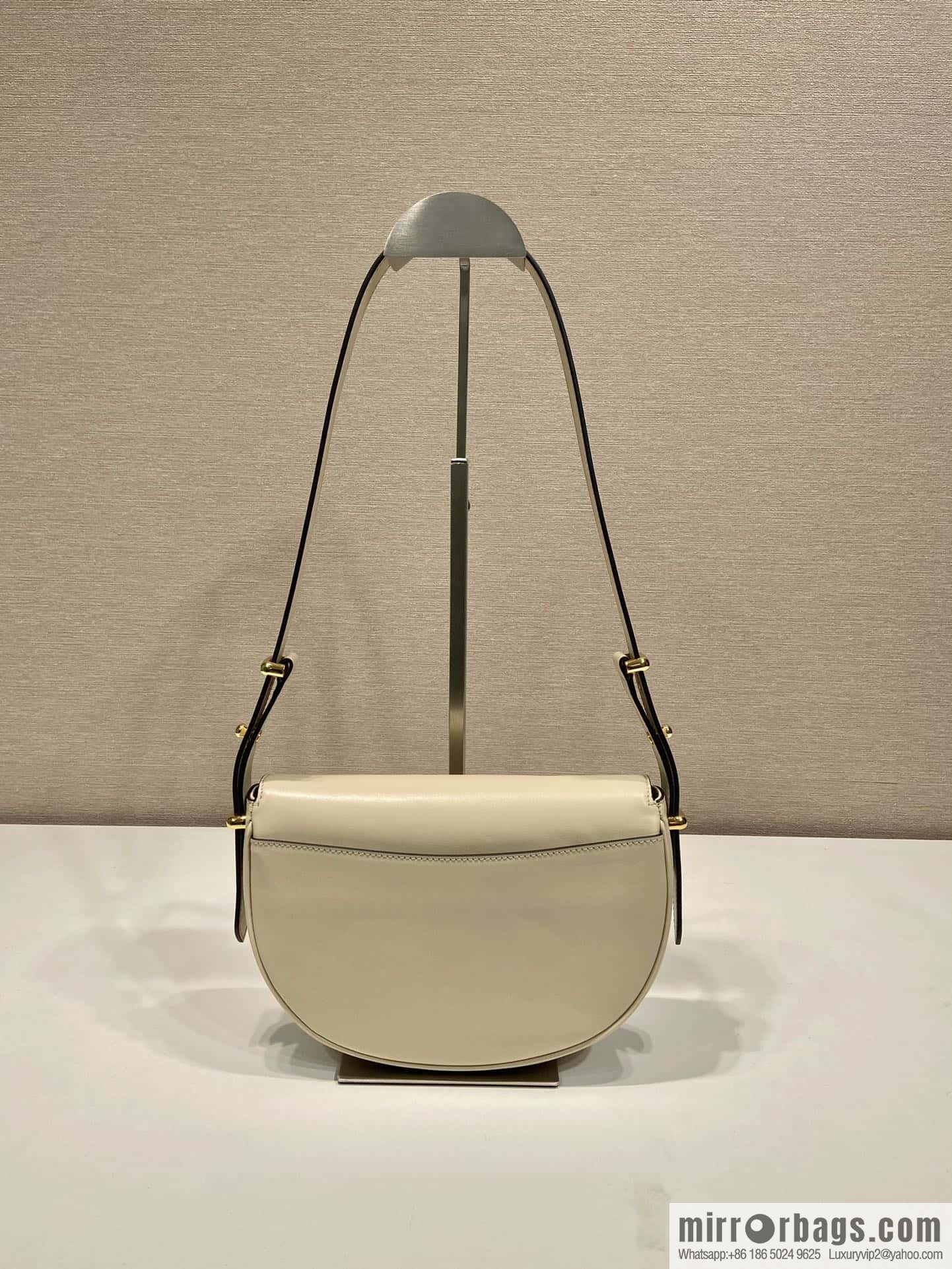 PRADA 🎉 new 🎉 1BD365 double shoulder strap 👏👏 light gray