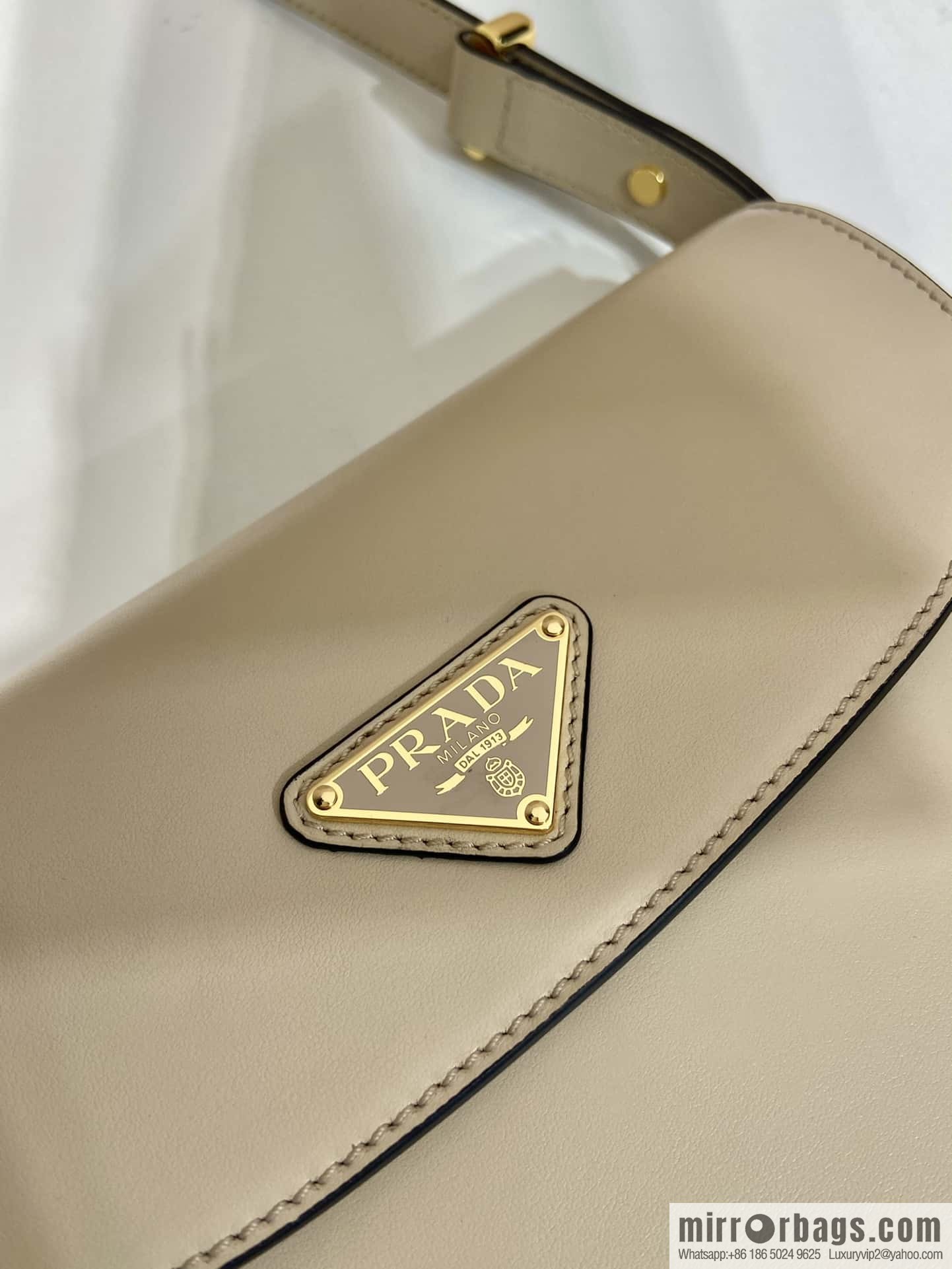 PRADA 🎉 new 🎉 1BD365 double shoulder strap 👏👏 light gray