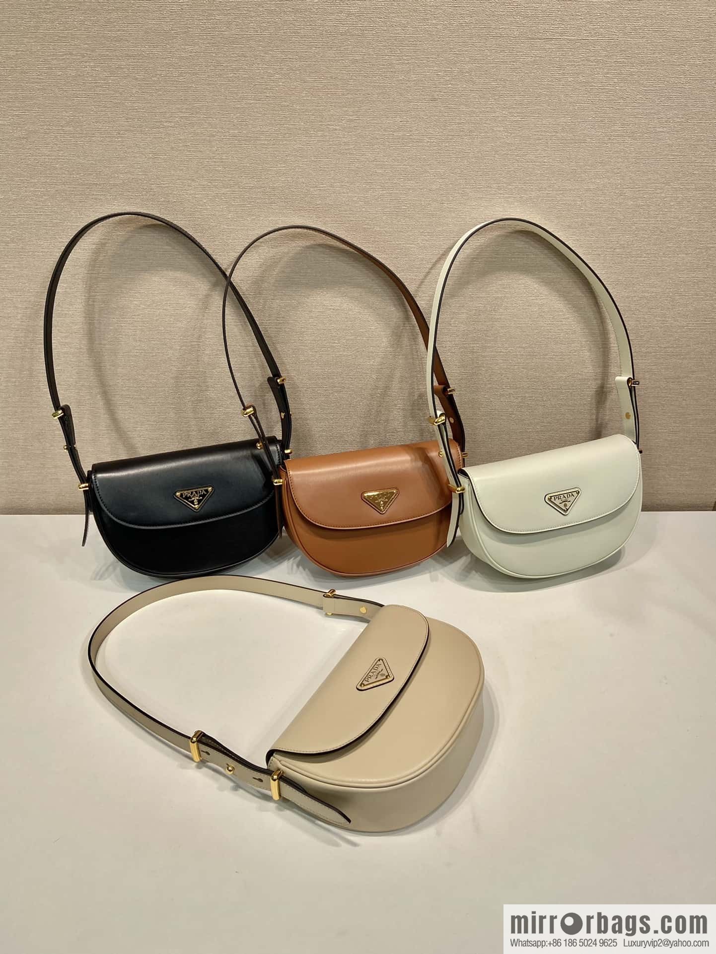 PRADA 🎉 new 🎉 1BD365 double shoulder strap 👏👏 light gray