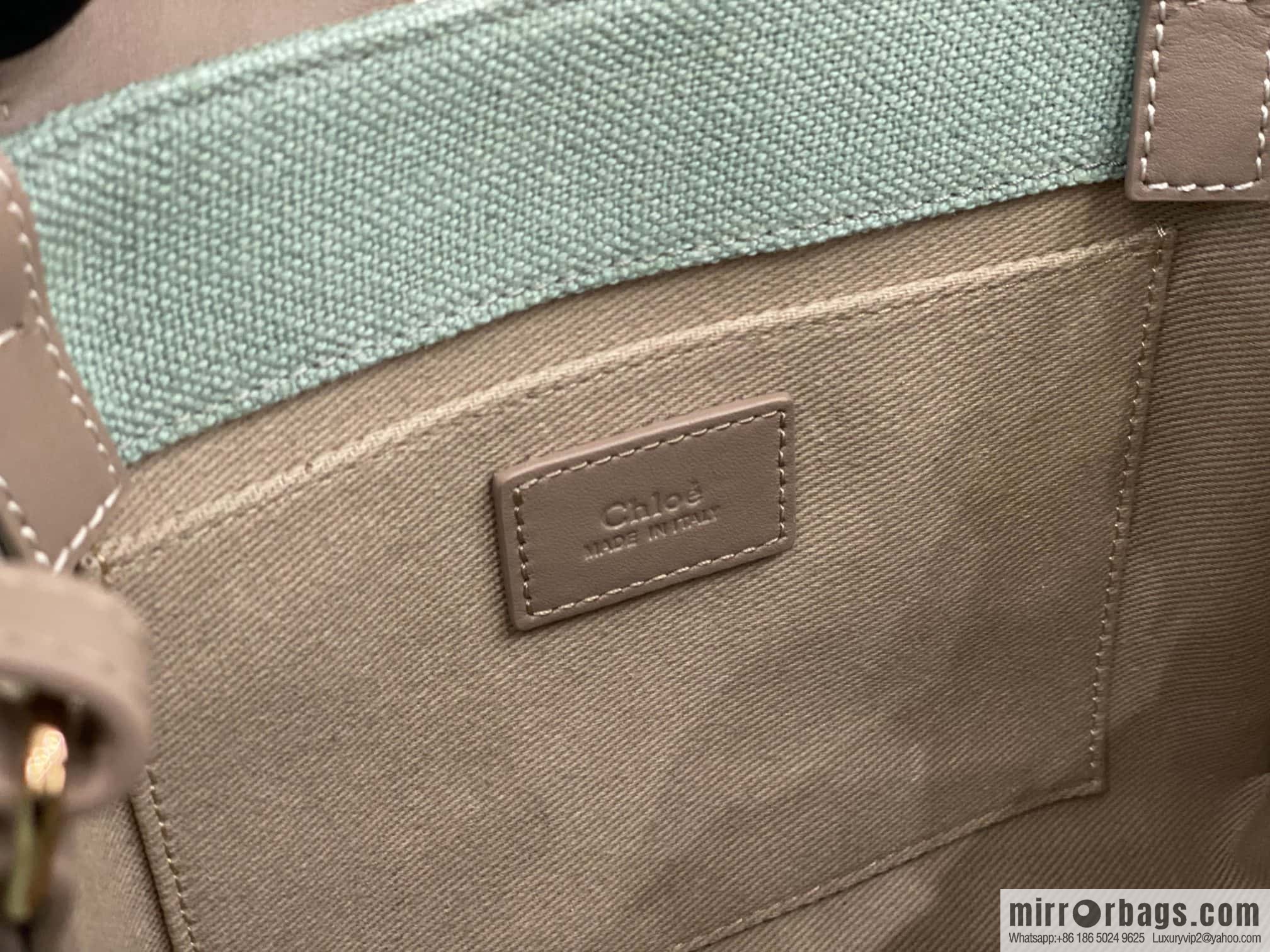 Chloe Woody Linen with Pitot Bag, Avocado Green with Grey Small 26CM