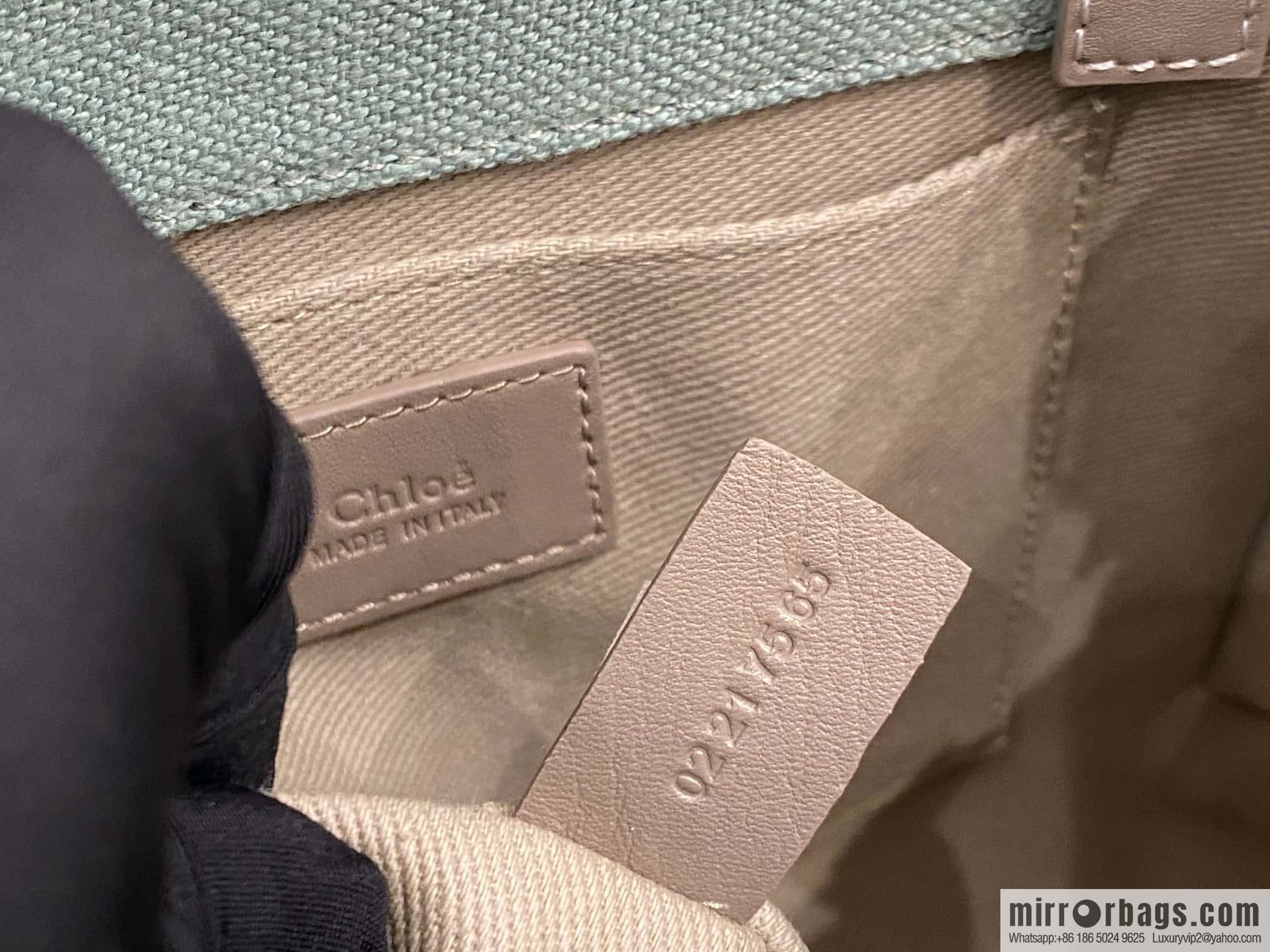 Chloe Woody Linen with Pitot Bag, Avocado Green with Grey Small 26CM