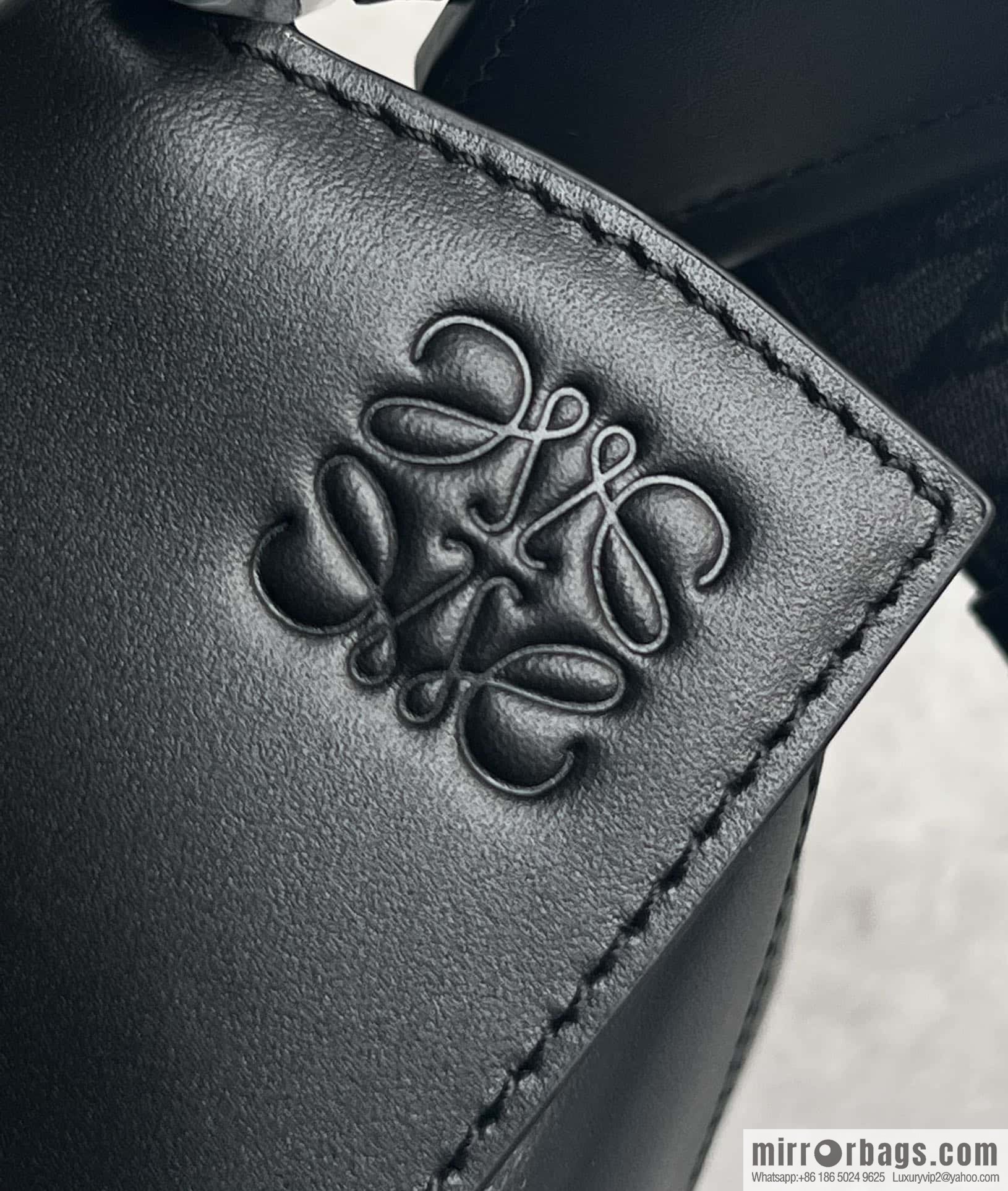 LOEWE satin leather ➕ Anagram embroidery shoulder strap puzzle geometric bag 0189 black