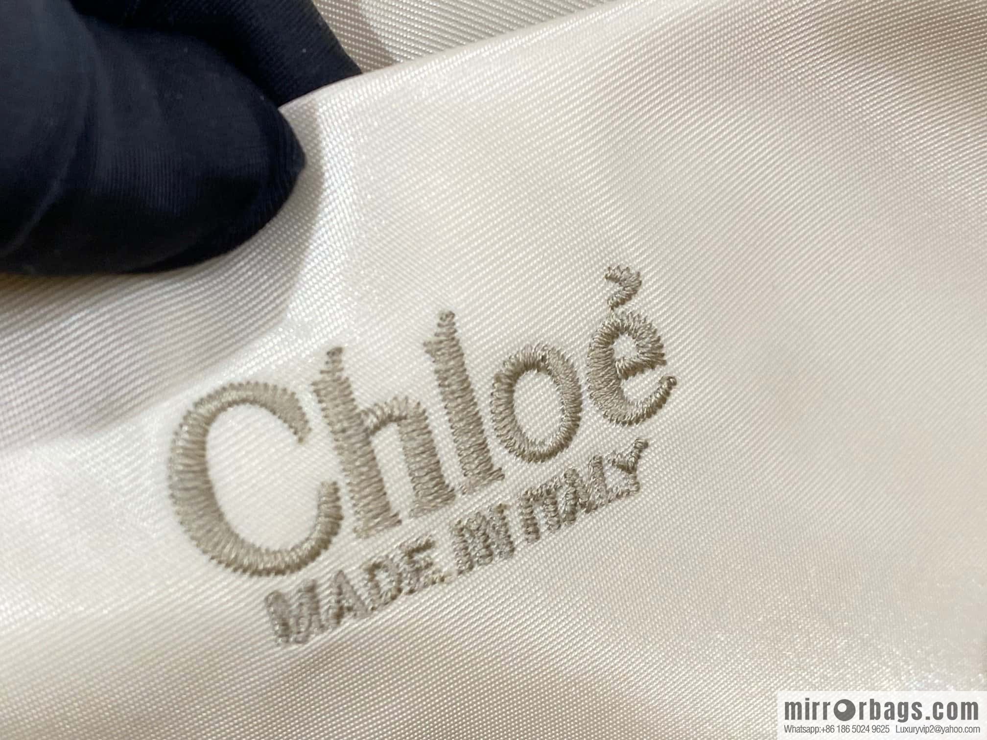 Chloe's new nylon Woody tote bag with new material, medium rice apricot 37CM.