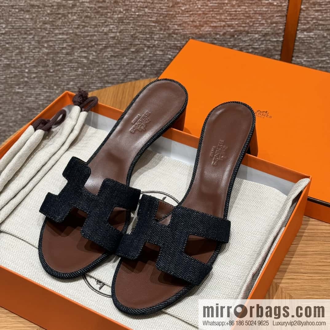 Hermès' latest popular denim high heels