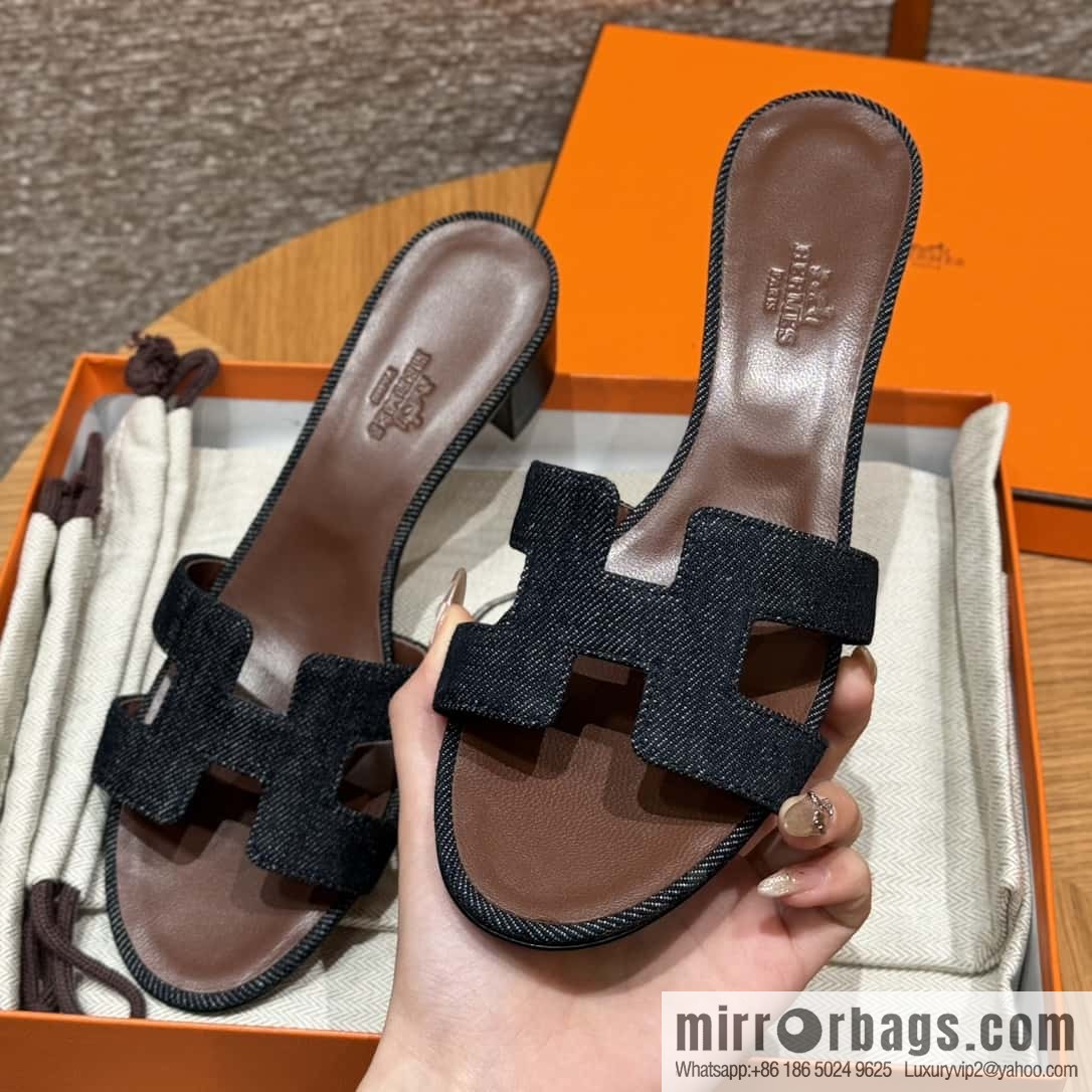 Hermès' latest popular denim high heels