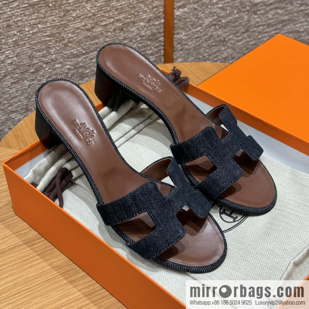 Hermès' latest popular denim high heels