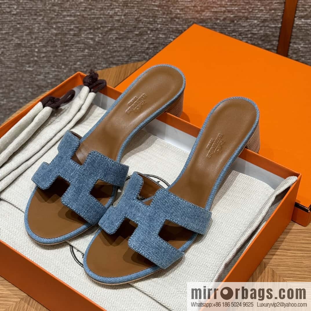 Hermès limited edition denim high heels