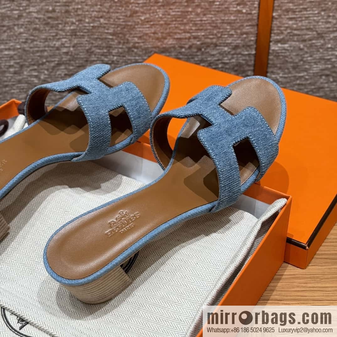 Hermès limited edition denim high heels