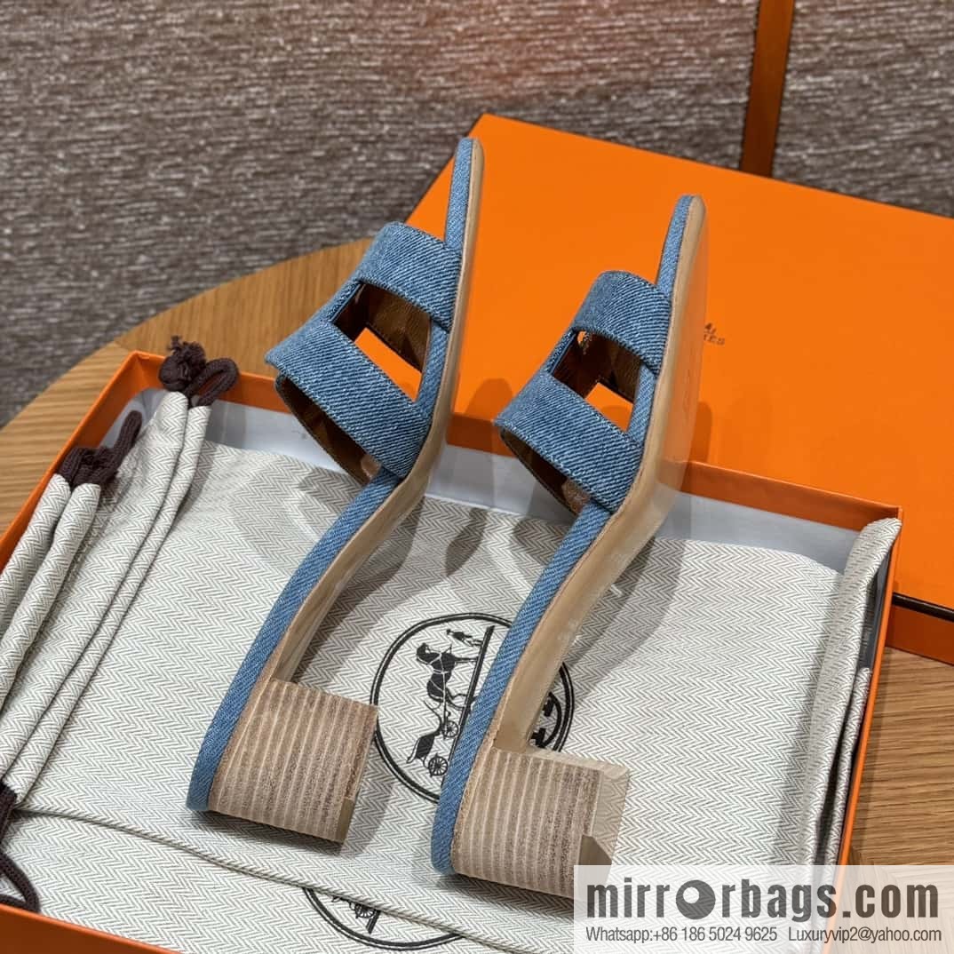Hermès limited edition denim high heels