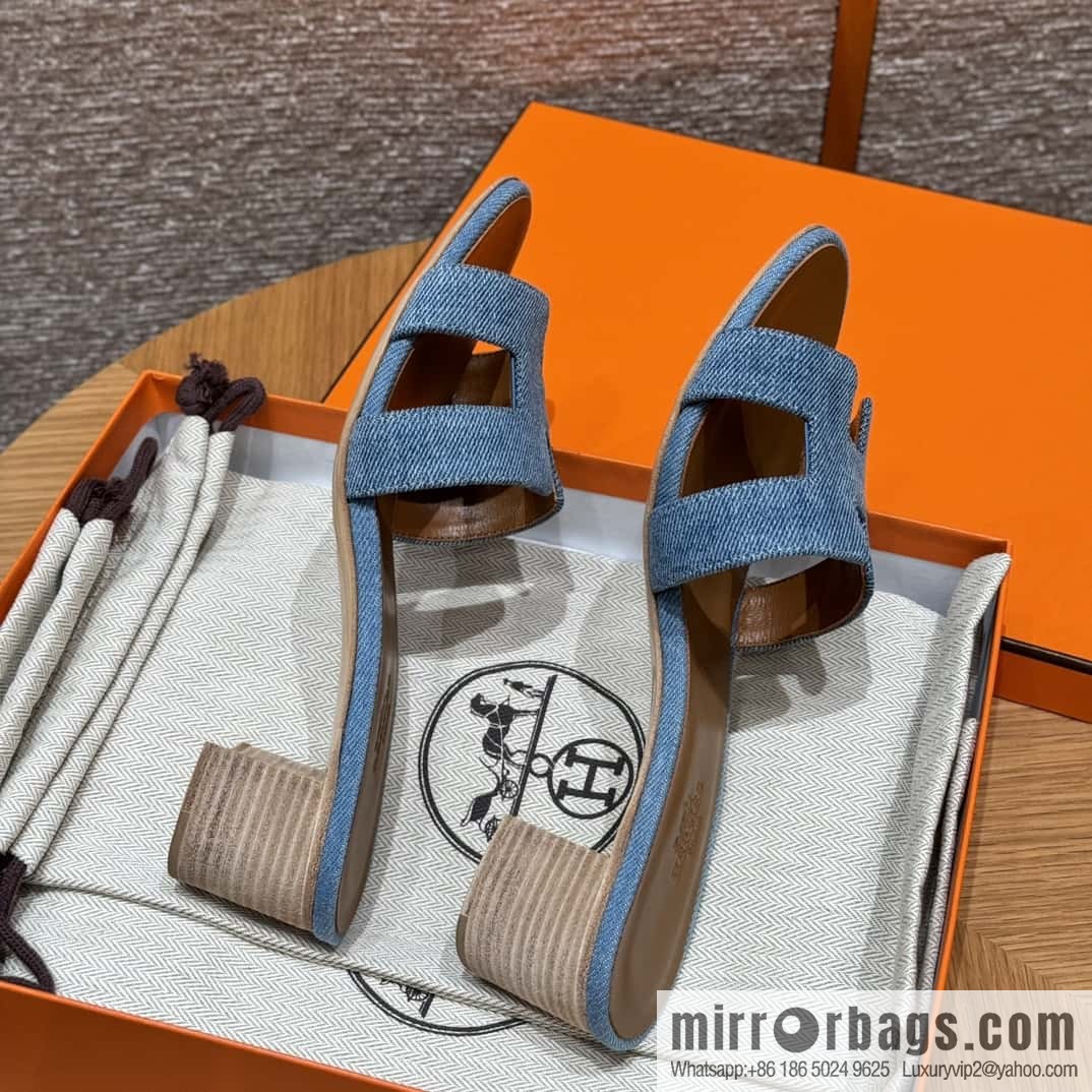 Hermès limited edition denim high heels