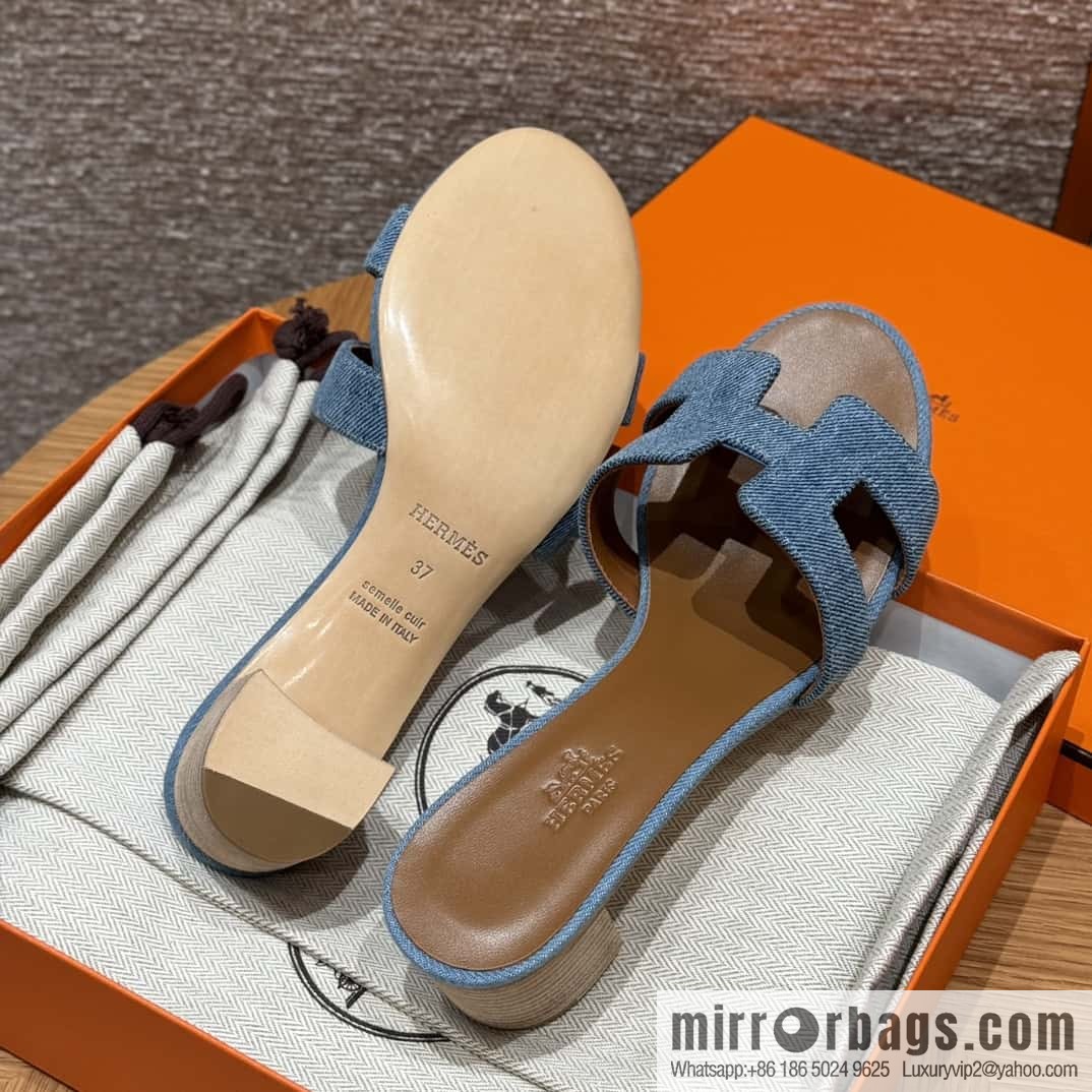 Hermès limited edition denim high heels