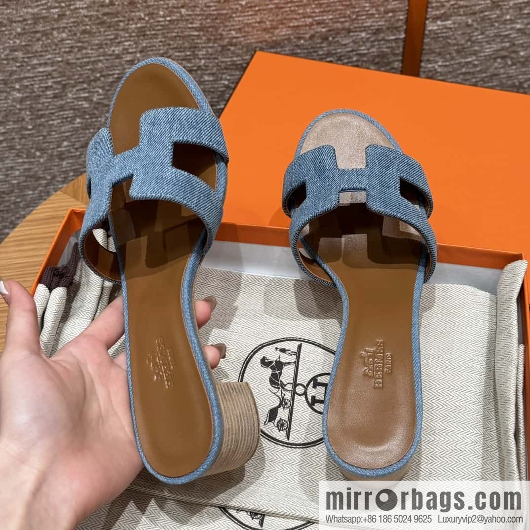 Hermès limited edition denim high heels