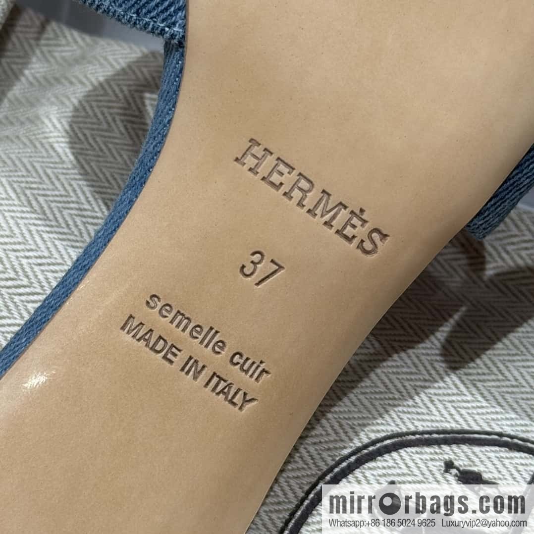 Hermès limited edition denim high heels
