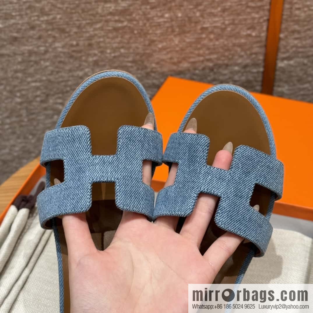Hermès limited edition denim high heels