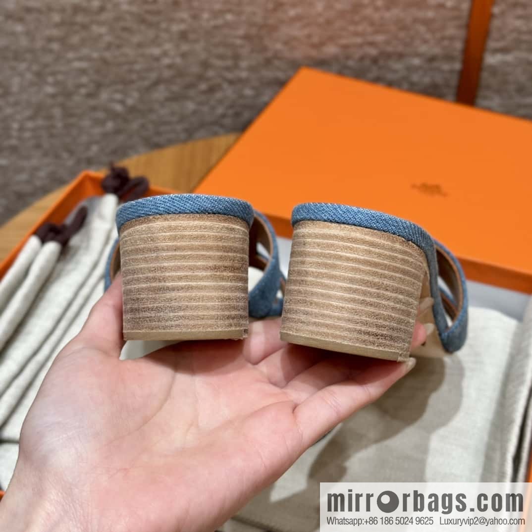 Hermès limited edition denim high heels