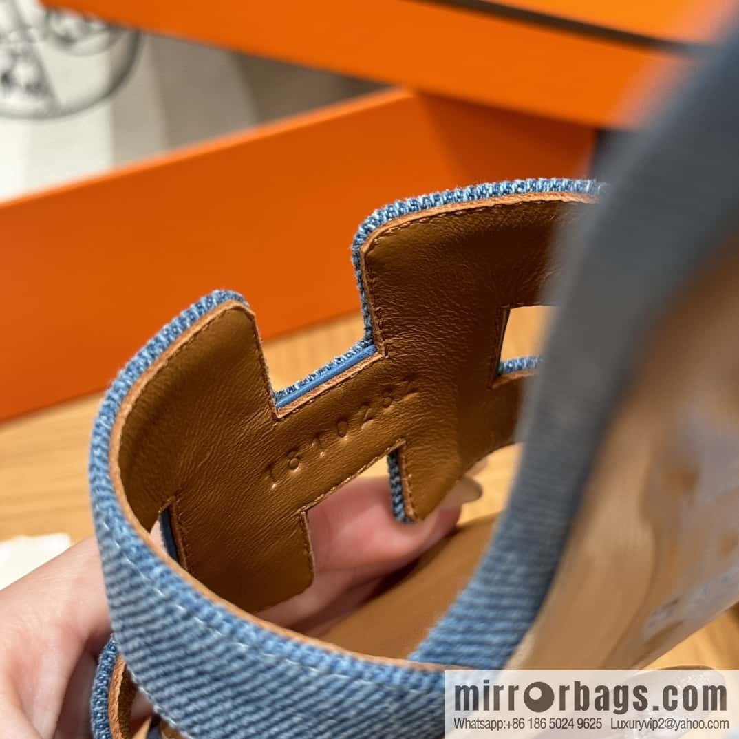 Hermès limited edition denim high heels