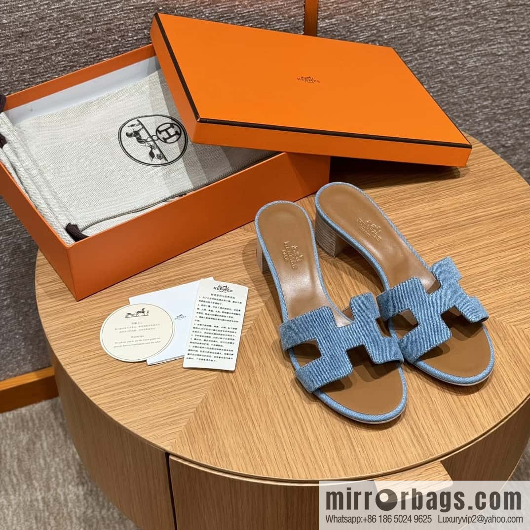 Hermès limited edition denim high heels
