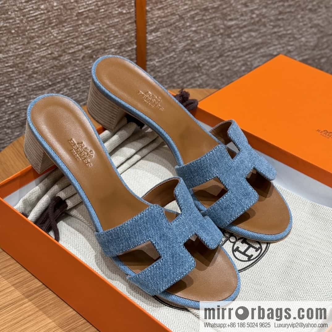 Hermès limited edition denim high heels
