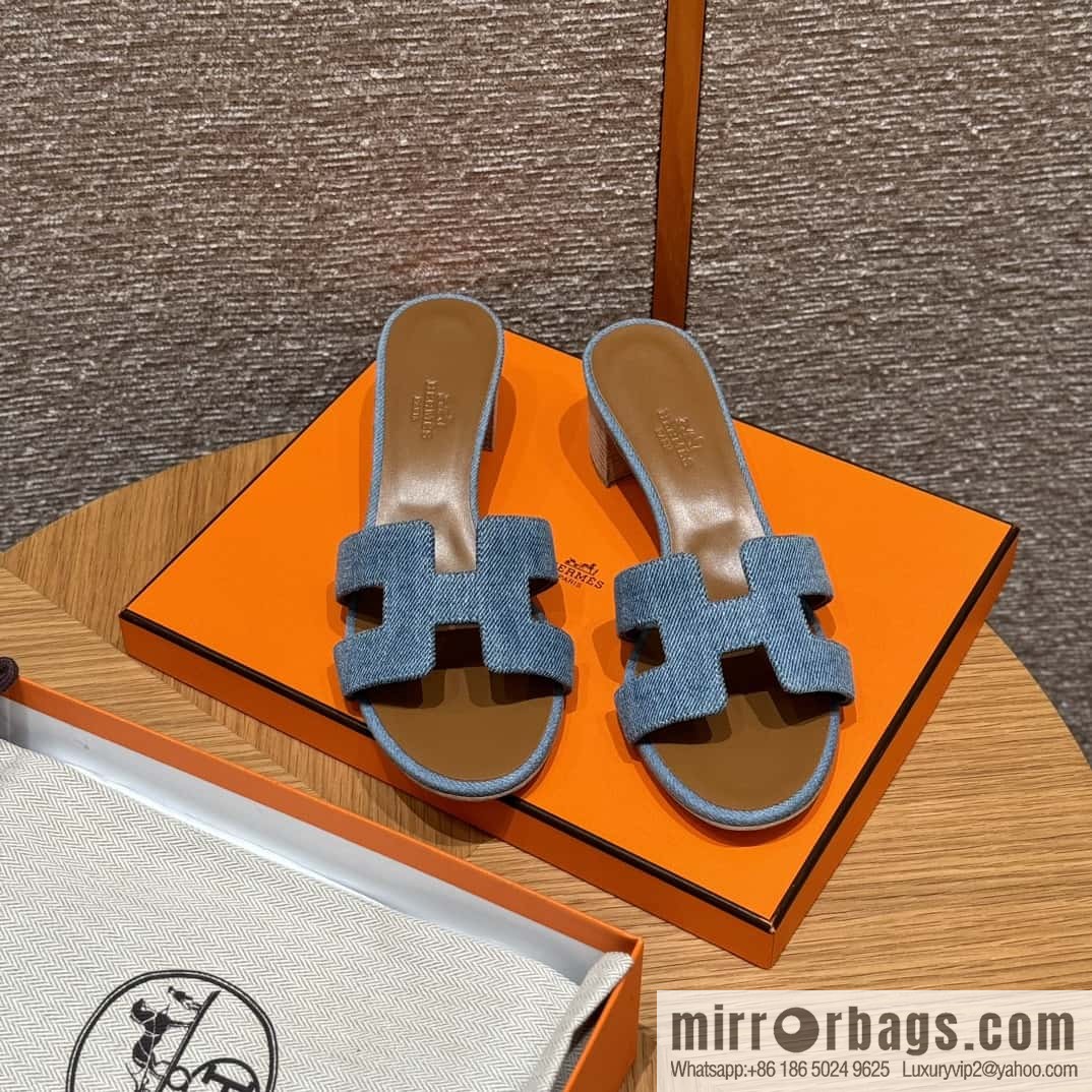 Hermès limited edition denim high heels