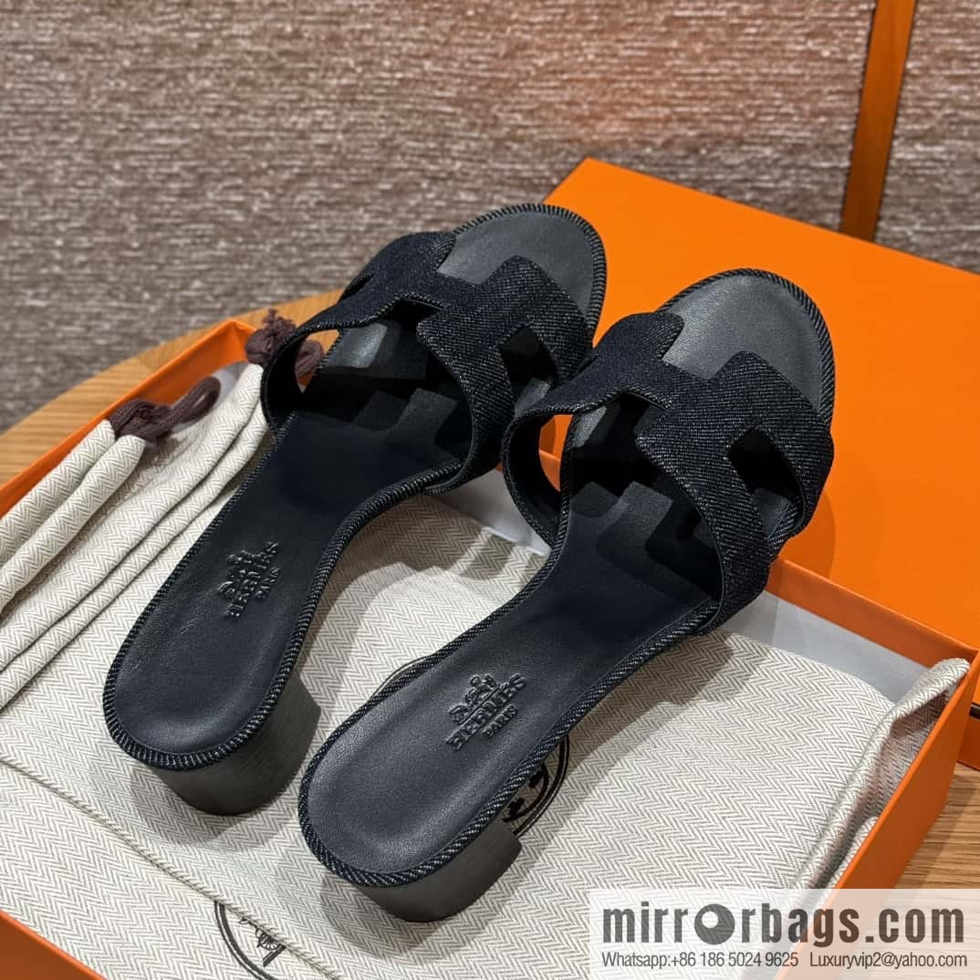 Hermès denim high heels