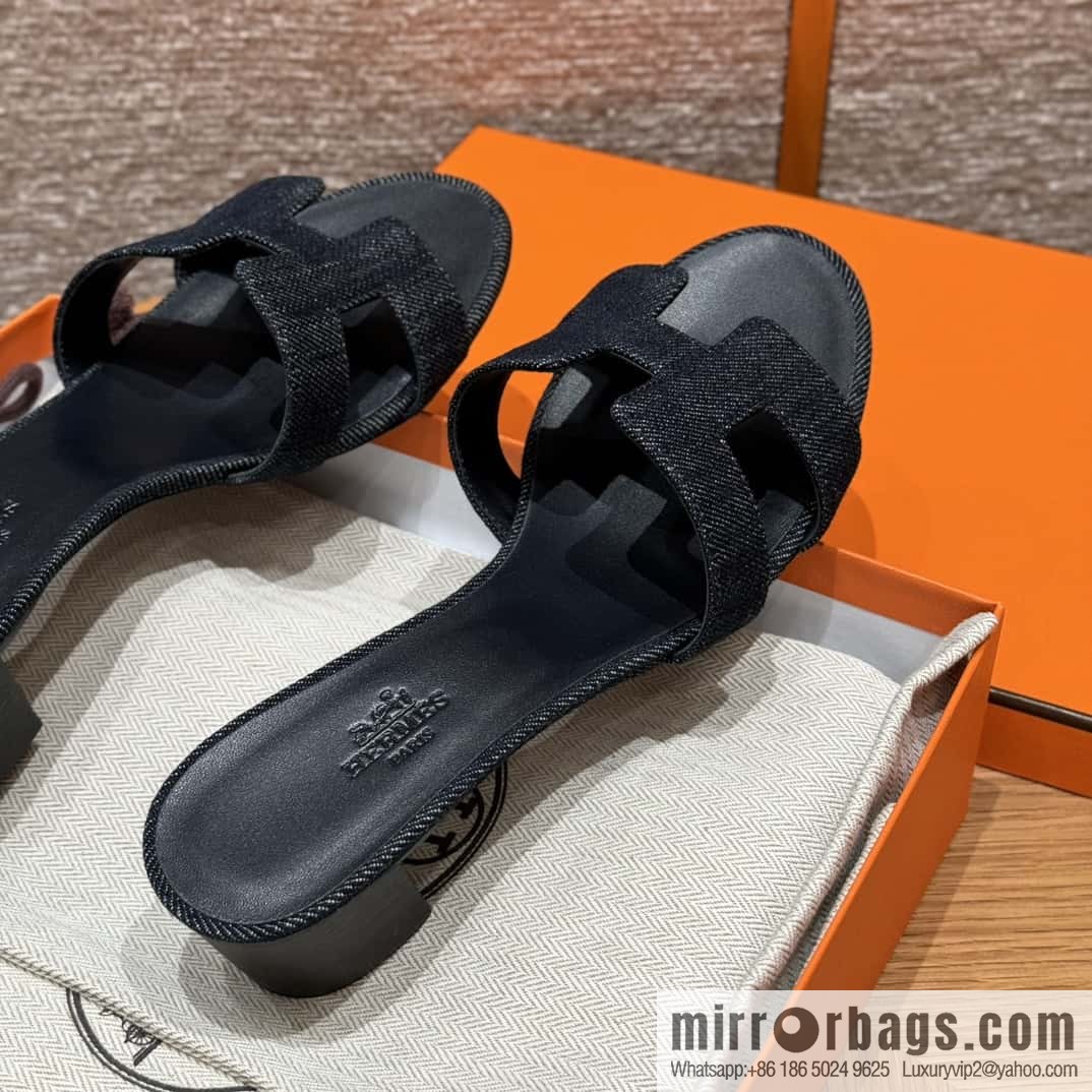 Hermès denim high heels