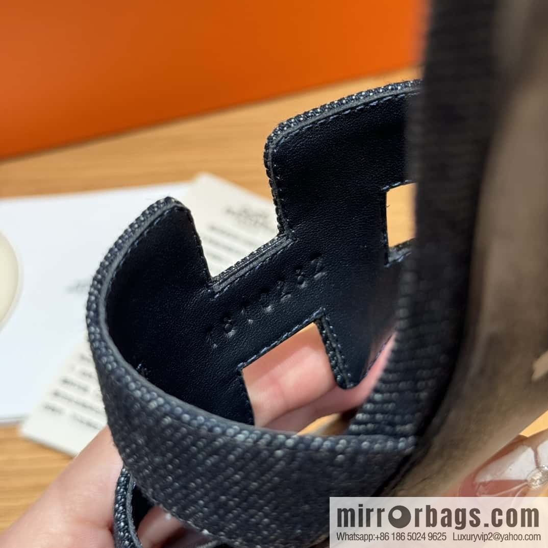 Hermès denim high heels