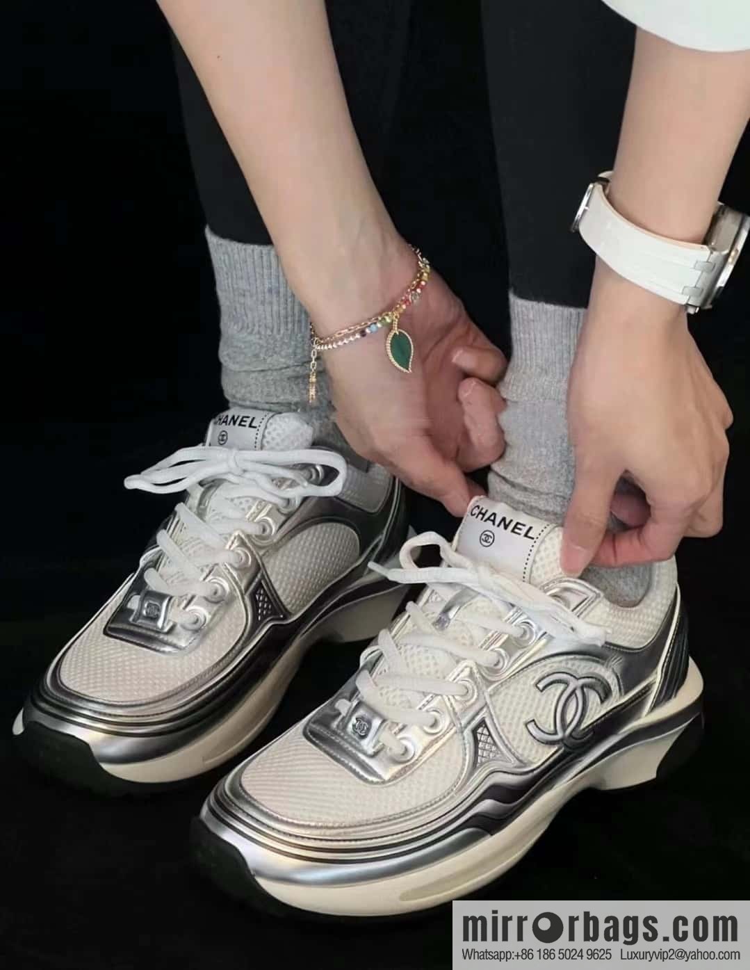 CHANEL Silver Horn King big hit sneakers