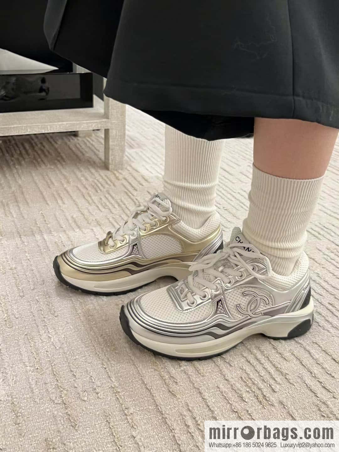CHANEL Silver Horn King big hit sneakers