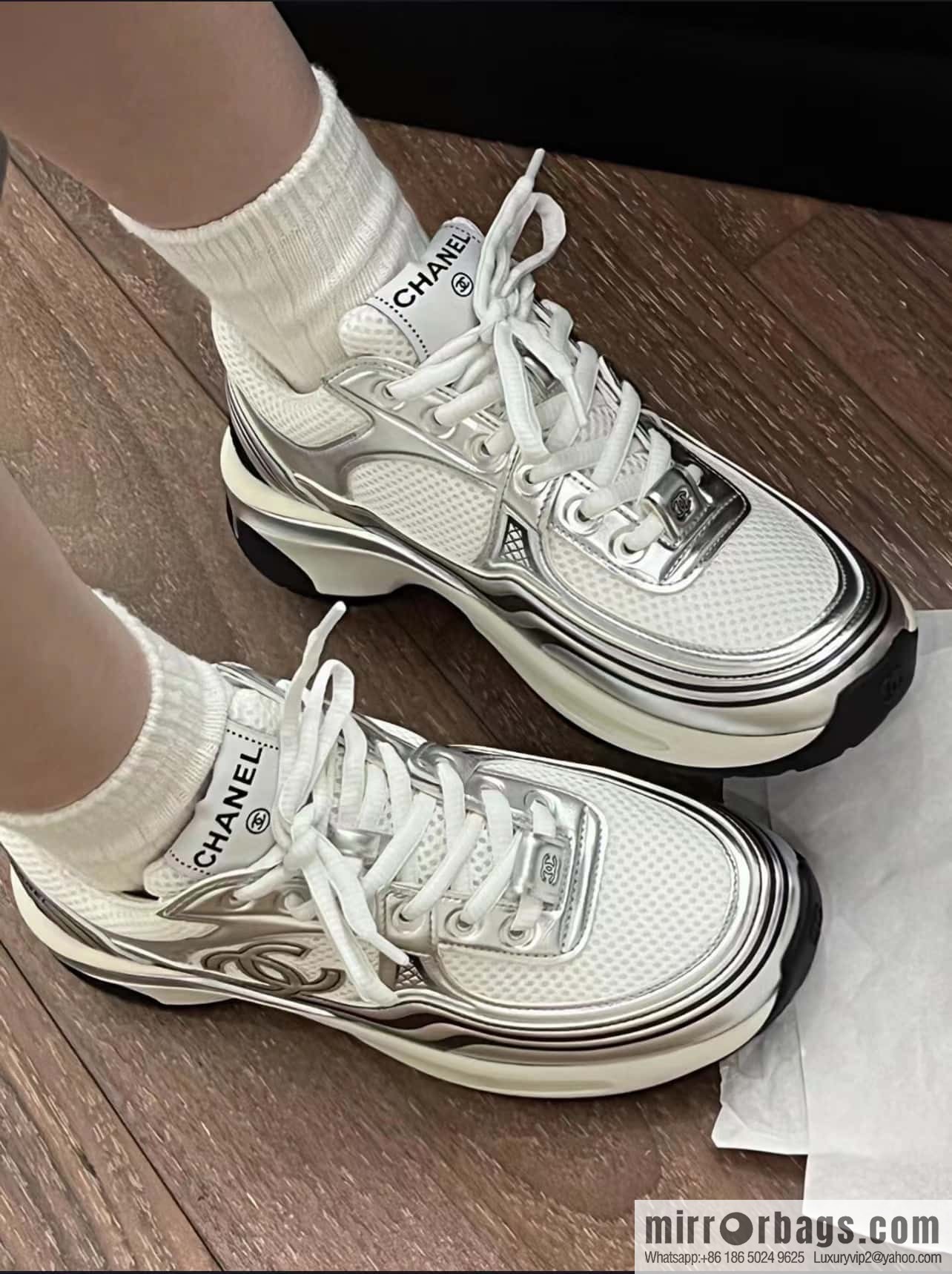 CHANEL Silver Horn King big hit sneakers