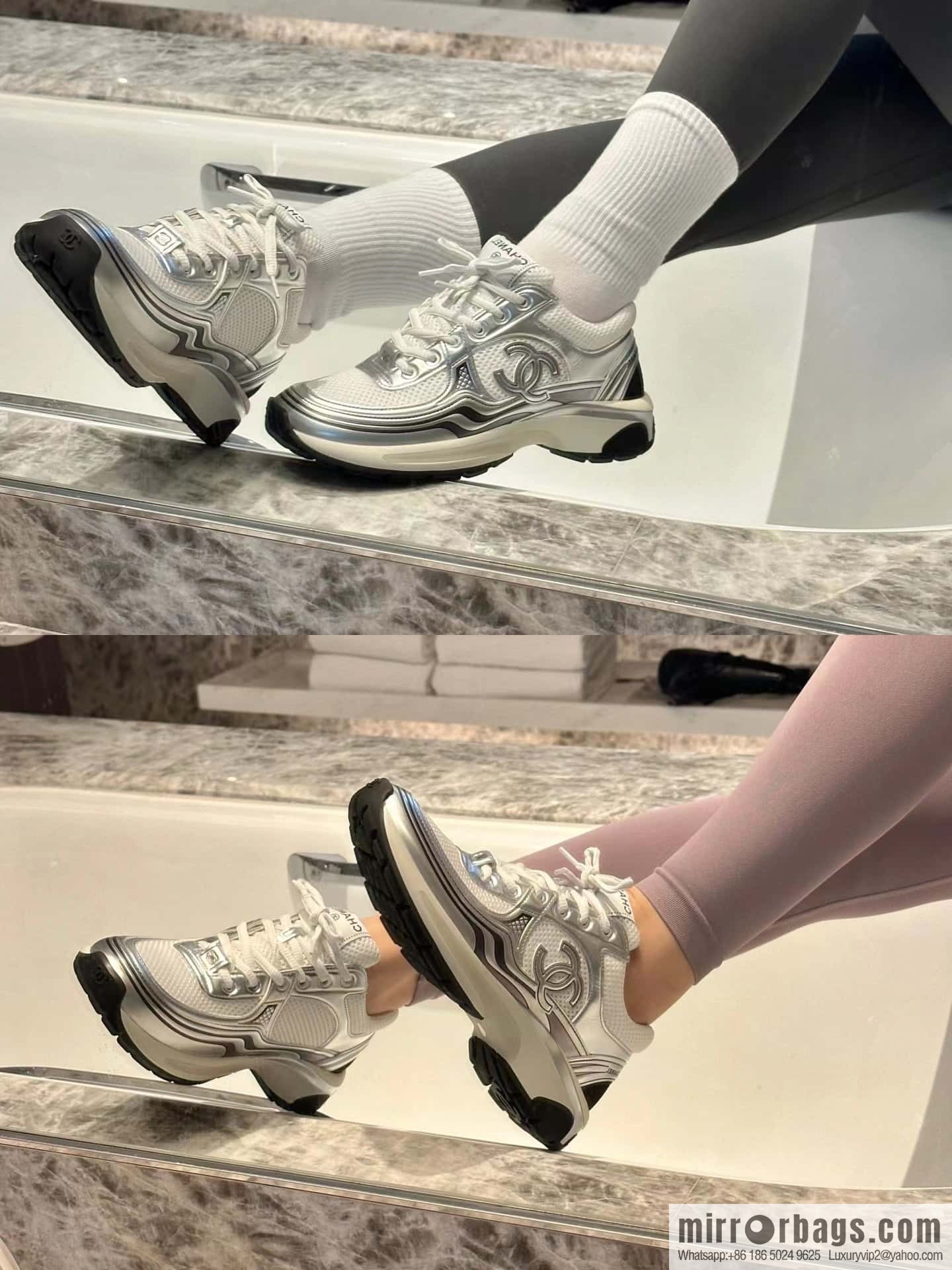 CHANEL Silver Horn King big hit sneakers