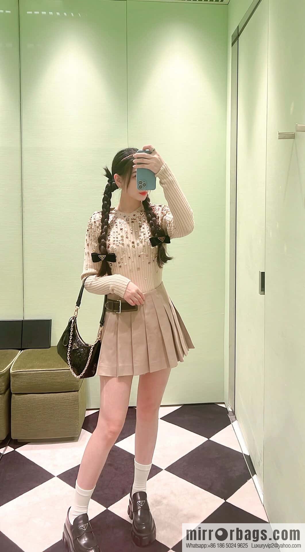 PRADA 🎉 Sequins Hobo 🎉 1 BC 204 Hand Carry/Underarm Bag/Crossbody Bag