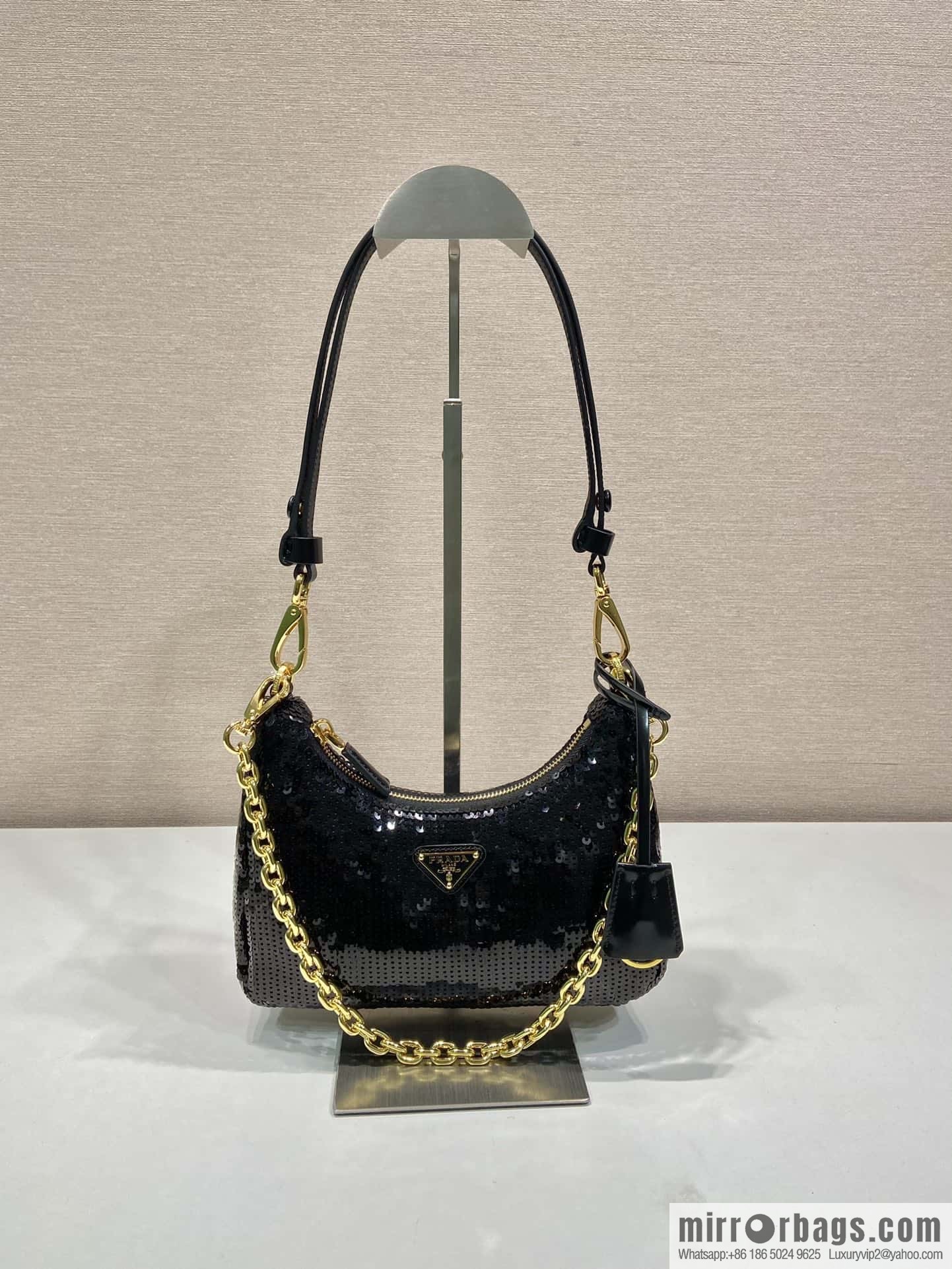 PRADA 🎉 Sequins Hobo 🎉 1 BC 204 Hand Carry/Underarm Bag/Crossbody Bag