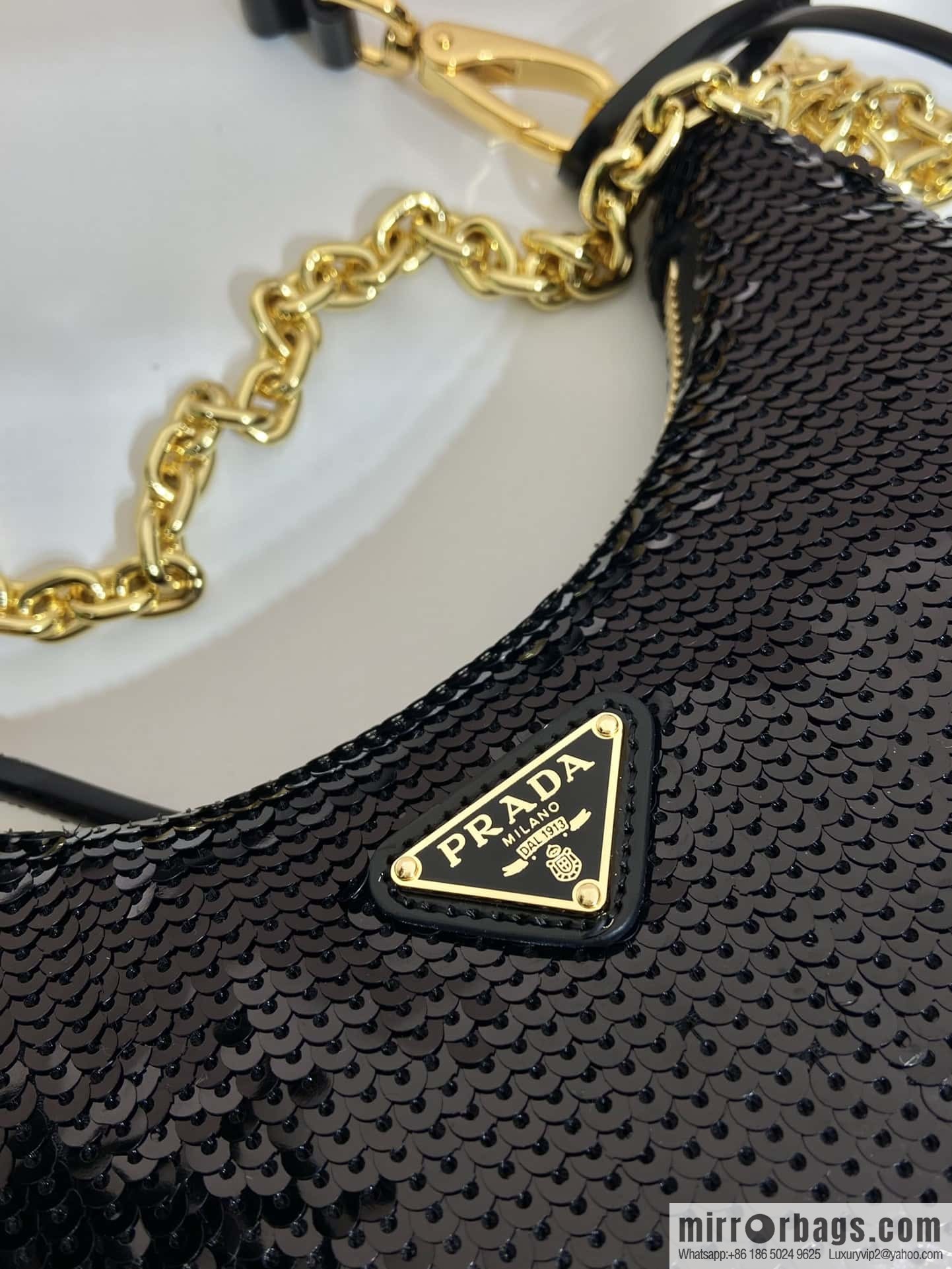 PRADA 🎉 Sequins Hobo 🎉 1 BC 204 Hand Carry/Underarm Bag/Crossbody Bag