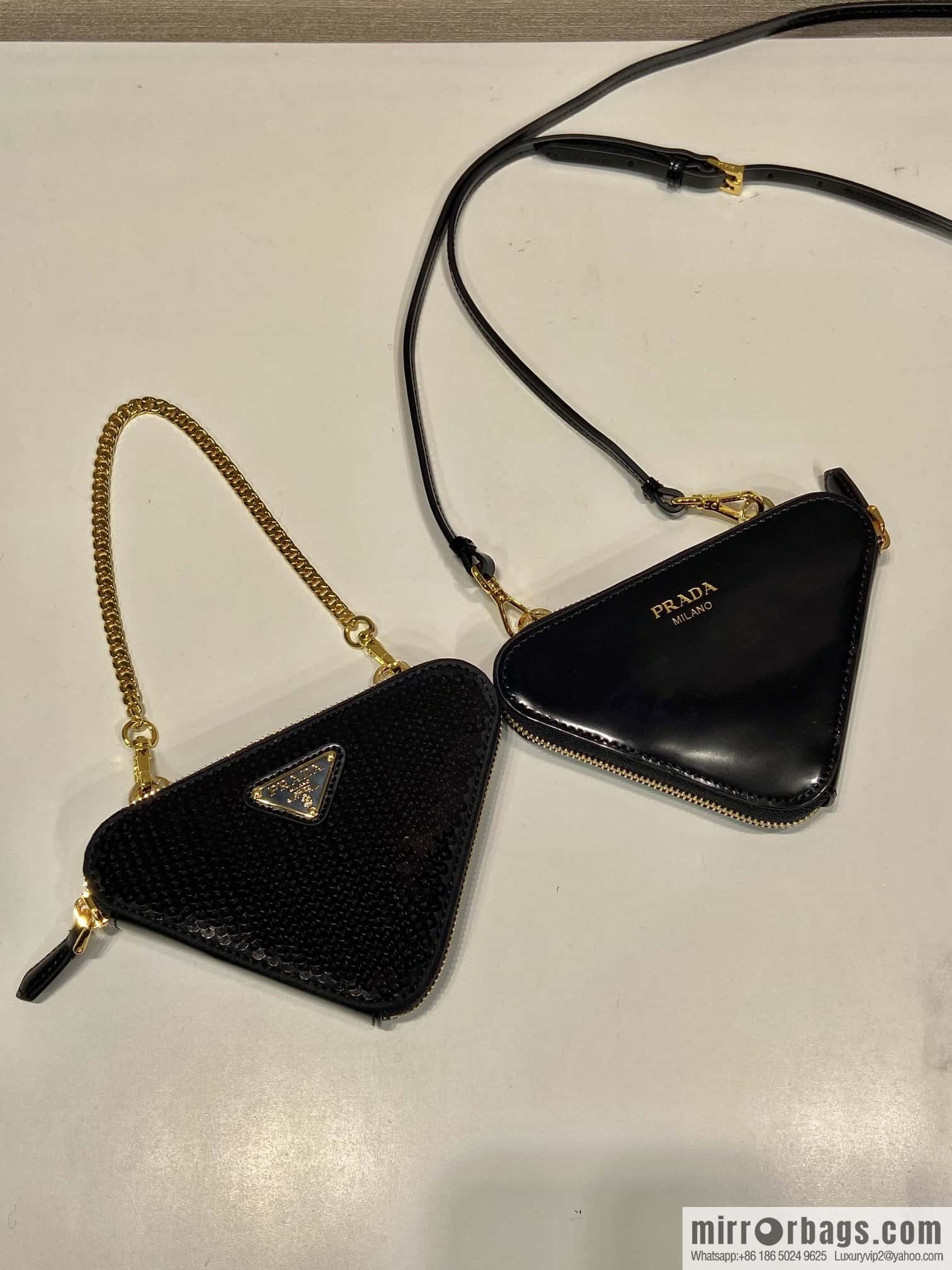 PRADA 🎉 Gemini Sequins Triangle Pack 🎉 1NR015 New 😘 Sequins