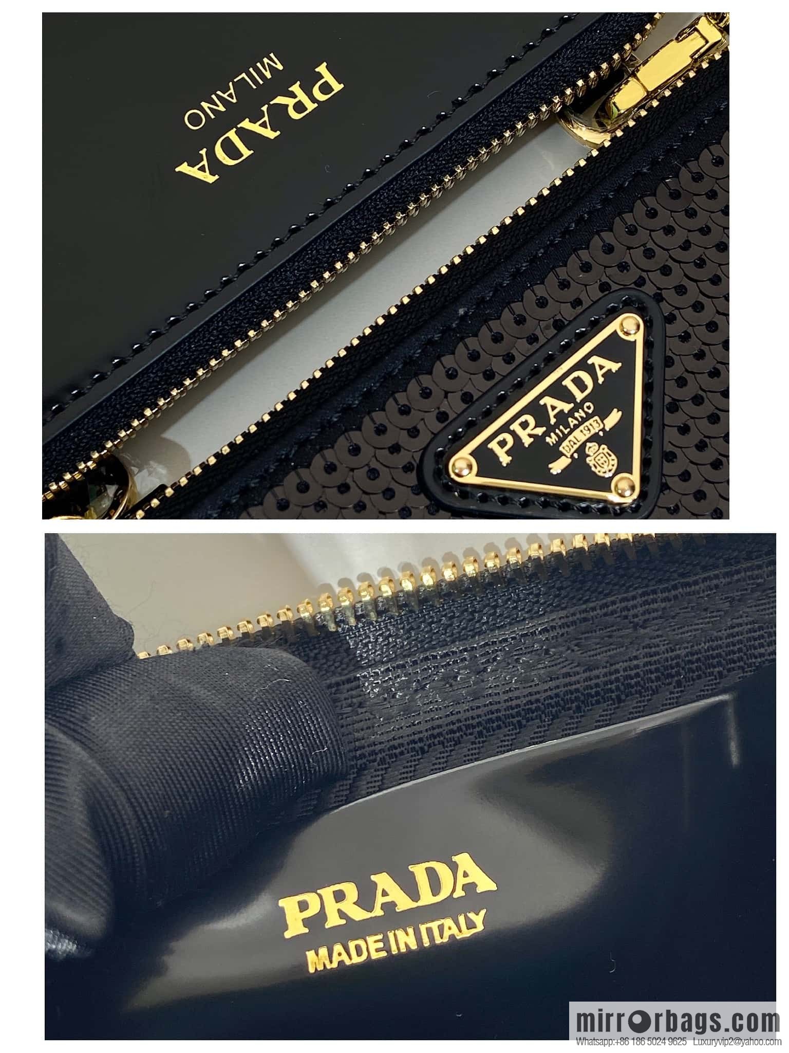 PRADA 🎉 Gemini Sequins Triangle Pack 🎉 1NR015 New 😘 Sequins
